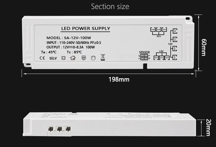 High Quality PF 0.9 Cabinet Light Smart LED Driver Sensor Control 12V 24V Power Supply for LED Strips